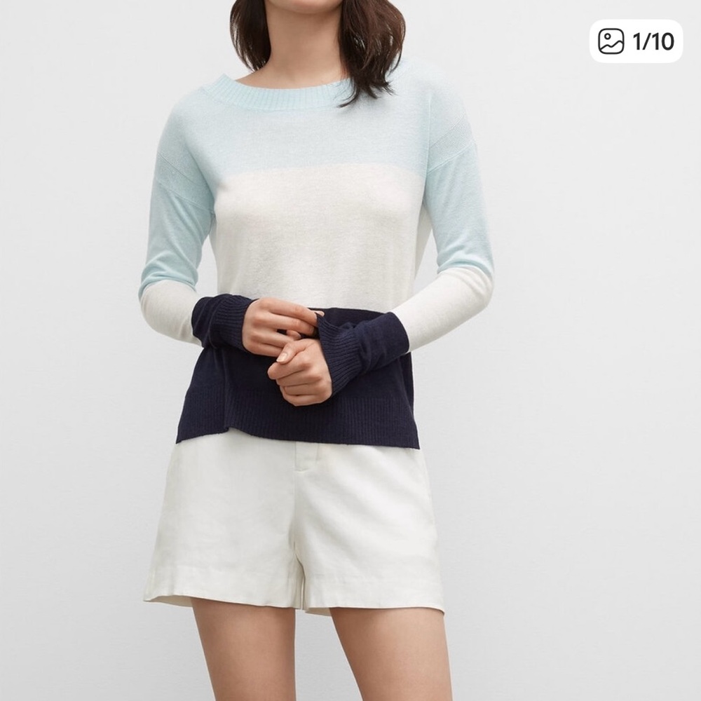 Club Monaco Boatneck Color Block Sweater